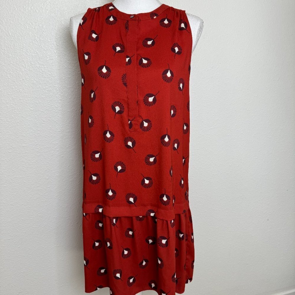 Loft Sleeveless Mini Dress  Ruffle Terracotta Size S